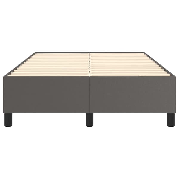 Boxspring-sängram grå 120x200 cm konstläder