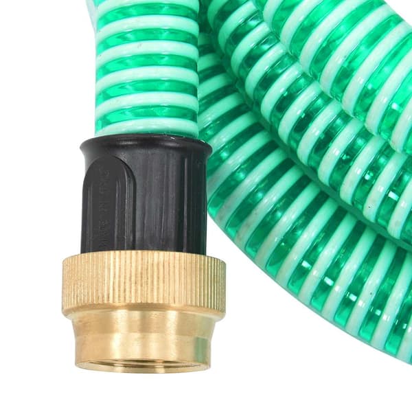 Sugslang med kopplingar mässing grön 1,1" 5 m PVC