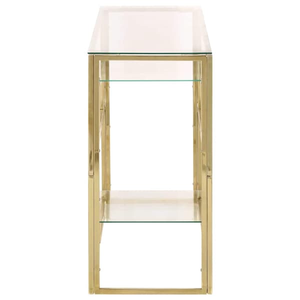 Konsolbord guld rostfritt stål och härdat glas
