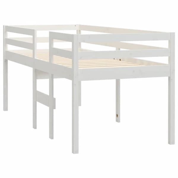 Hög säng Vit 80x200 cm massiv furu