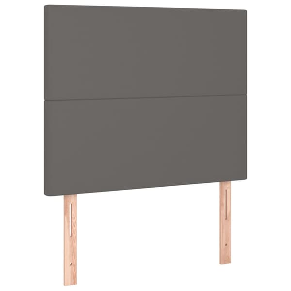 Ramsäng med madrass grå 90x190 cm konstläder