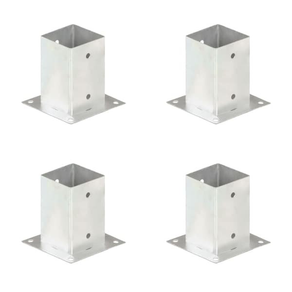 Stolpfot 4 st galvaniserad metall 91 mm