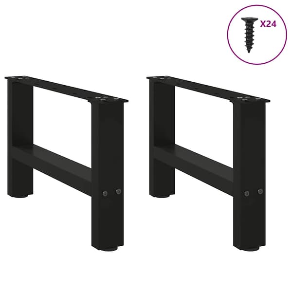Soffbordsben svarta 2 st 50x(30-31) cm stål