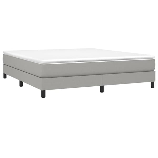 Boxspring-sängram ljusgrå 180x200 cm tyg