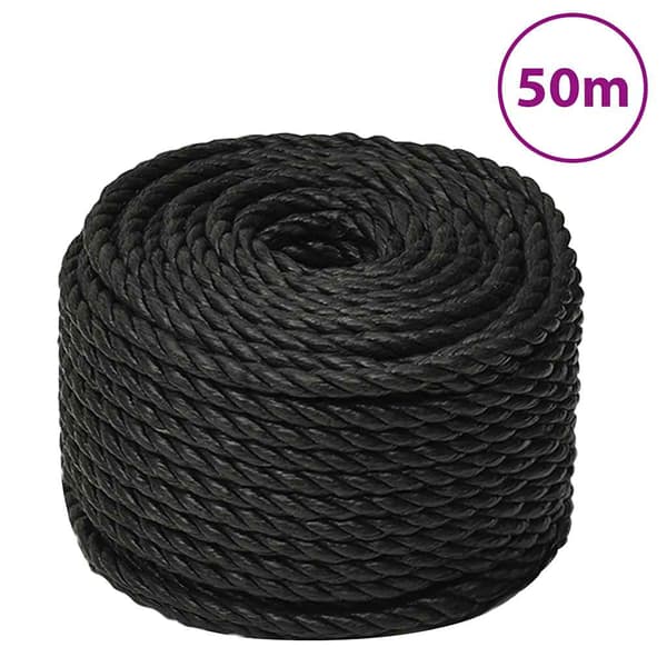 Rep svart 10 mm 50 m polypropen