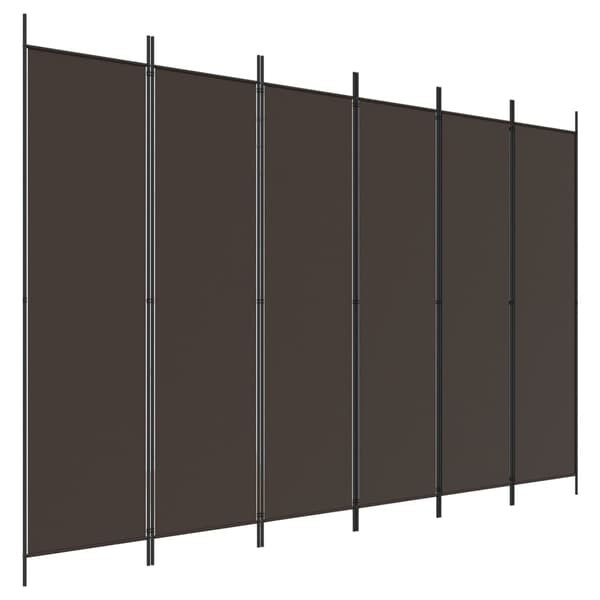 Rumsavdelare 6 paneler brun 300x200 cm tyg