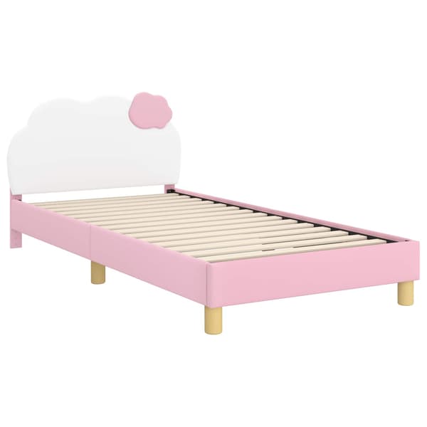Barnsängram med sänggavel Rosa 90 x 200 cm PU