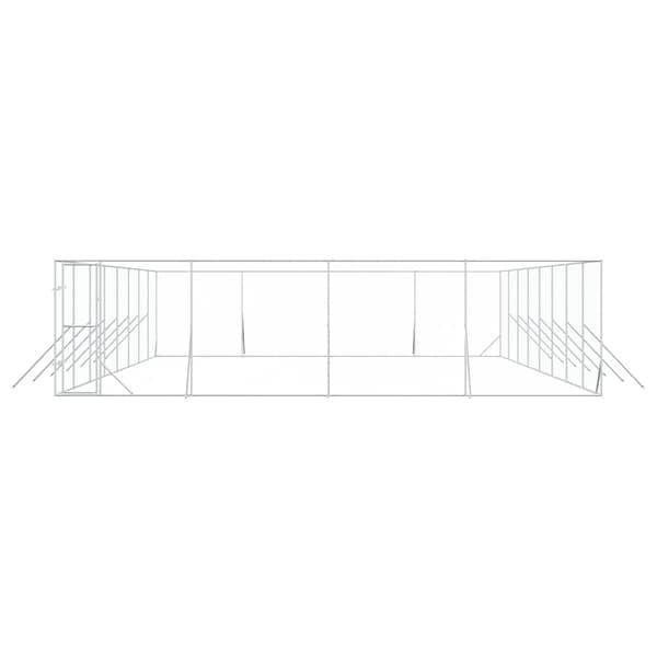 Hundgård för utomhusbruk silver 8x16x2 m galvaniserat stål