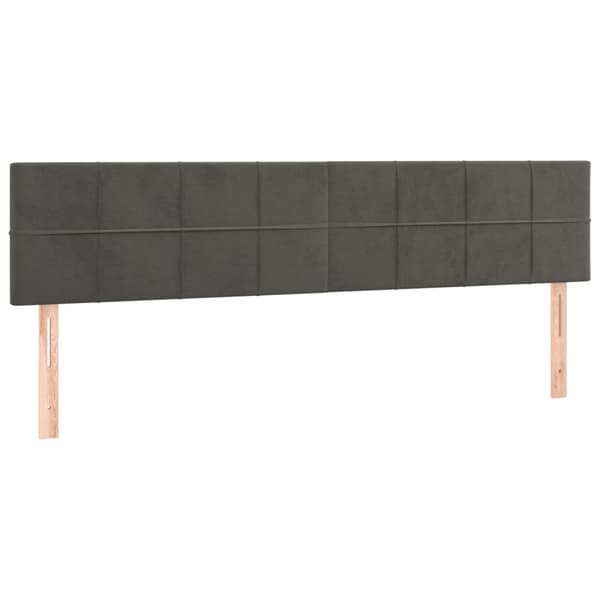 Ramsäng med madrass mörkgrå 180x200 cm sammet