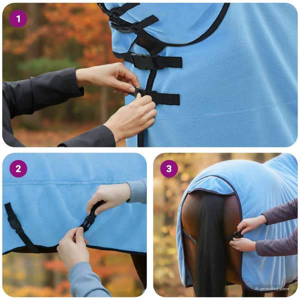 Hästdyna Full Aqua 155 cm Polyester Fleece