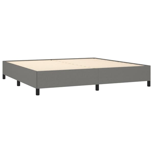 Ramsäng med madrass mörkgrå 200x200 cm tyg