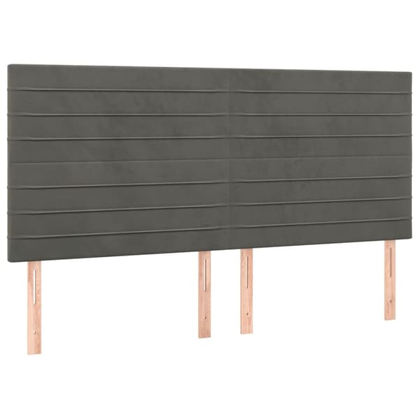 Ramsäng med madrass mörkgrå 180x200 cm sammet