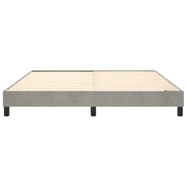 Boxspring-sängram ljusgrå 160x200 cm sammet