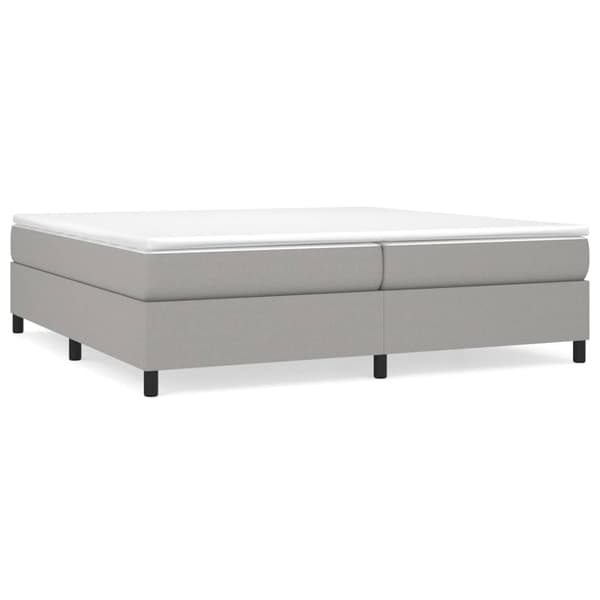 Boxspring-sängram ljusgrå 200x200 cm tyg