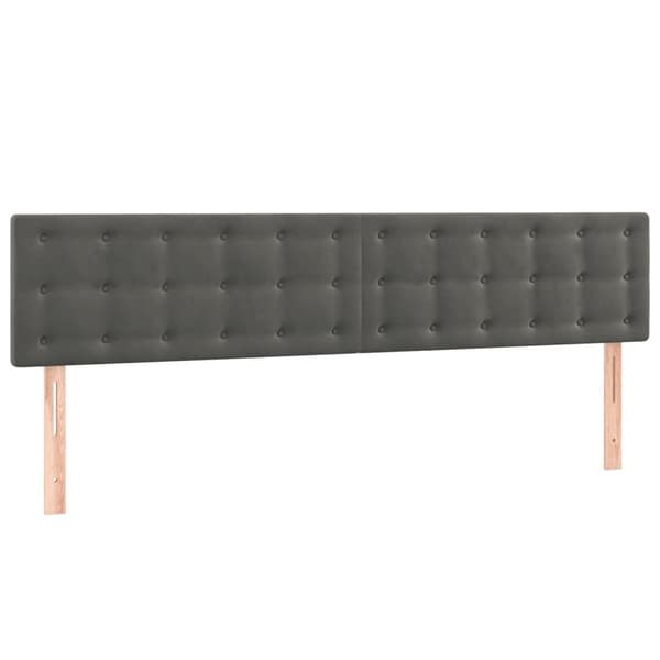 Ramsäng med madrass & LED mörkgrå 120x190 cm sammet