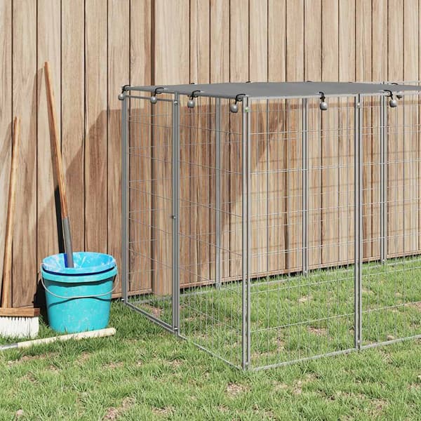 Hundgård silver 330x110x110 cm stål