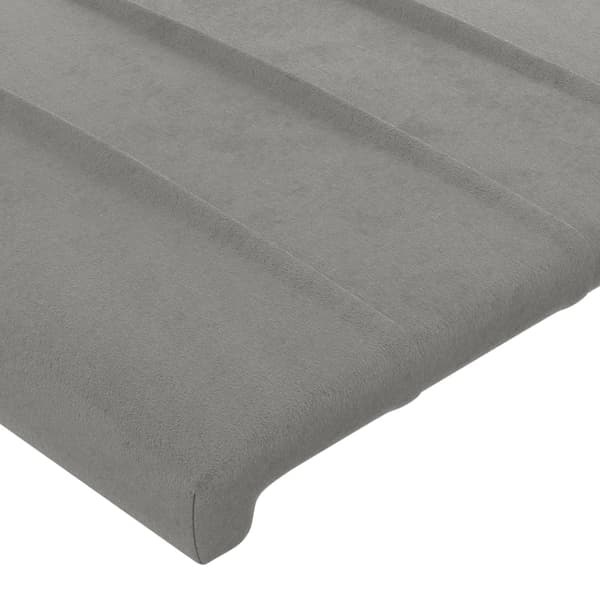 Sänggavel ljusgrå 180x5x118/128 cm sammet