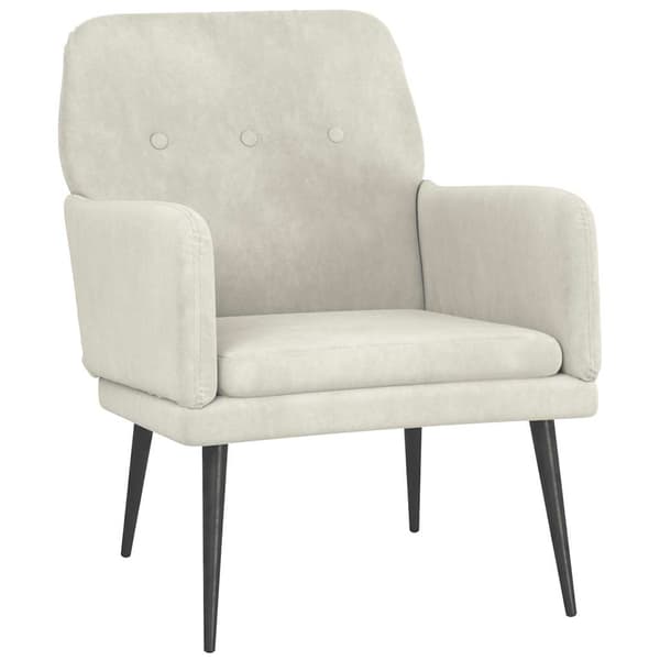Loungestol gräddvit 62x79x79 cm sammet