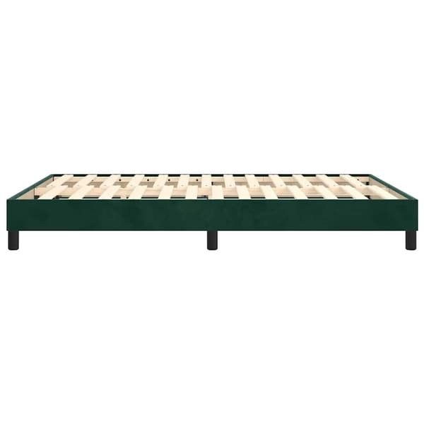 Boxspring-sängram mörkgrön 140x190 cm sammet