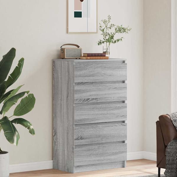 Byrå grå sonoma 60x36x103 cm konstruerat trä