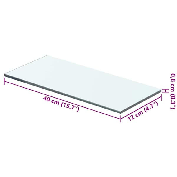 Hyllplan 2 st glas genomskinlig 40x12 cm