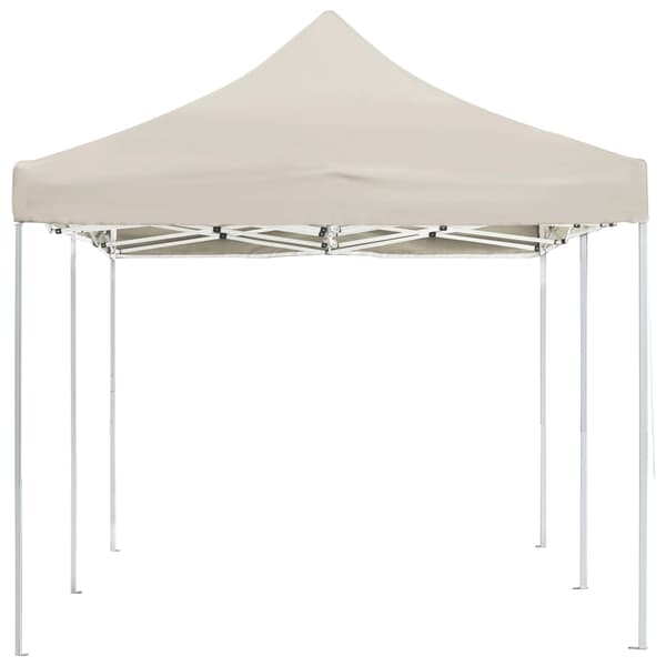 Hopfällbart partytält aluminium 6x3 m gräddvit