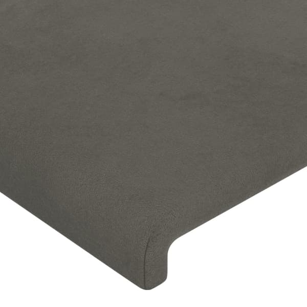 Sänggavel mörkgrå 90x5x118/128 cm sammet