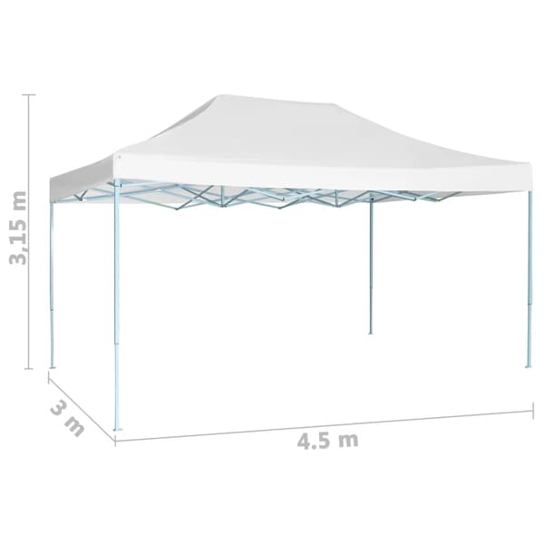 Hopfällbart partytält 3x4,5 m vit