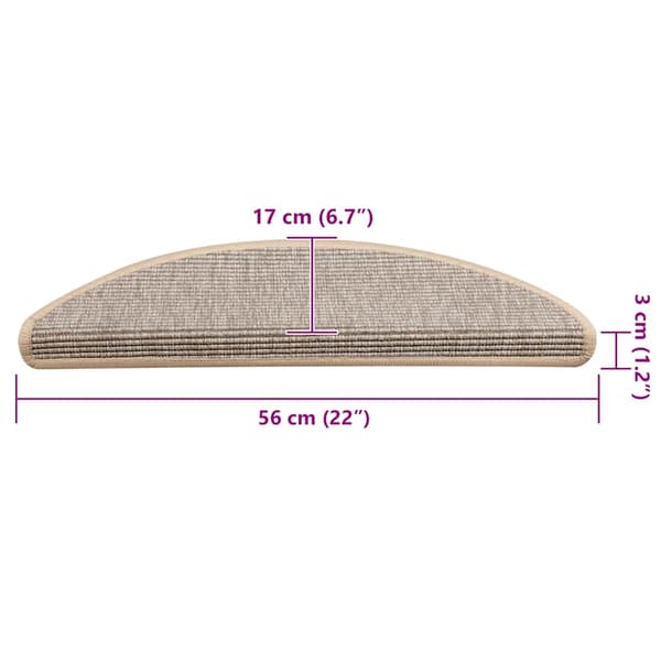 Trappmattor 15 st 56x17x3 cm silver halvrunda