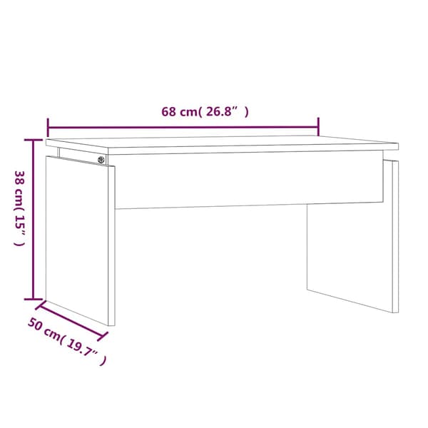 Soffbord brun ek 68x50x38 cm konstruerat trä