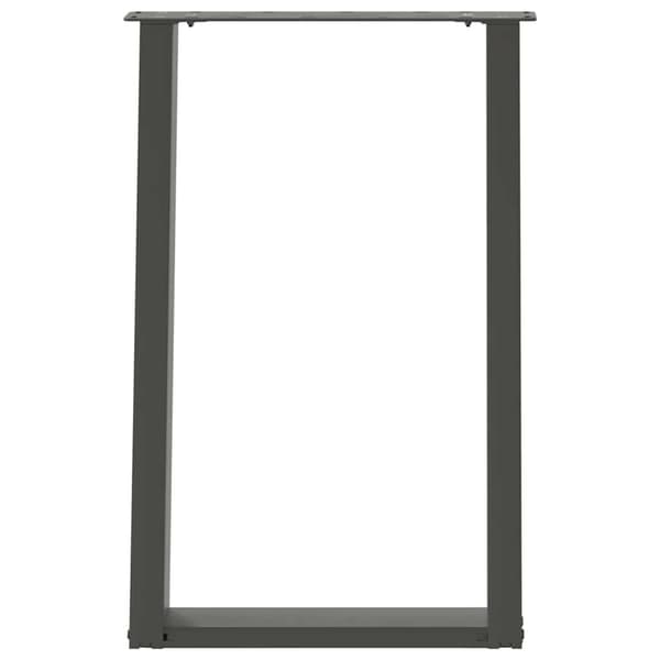 Matbordsben U-formade 2 st antracit 60x(72-73) cm stål