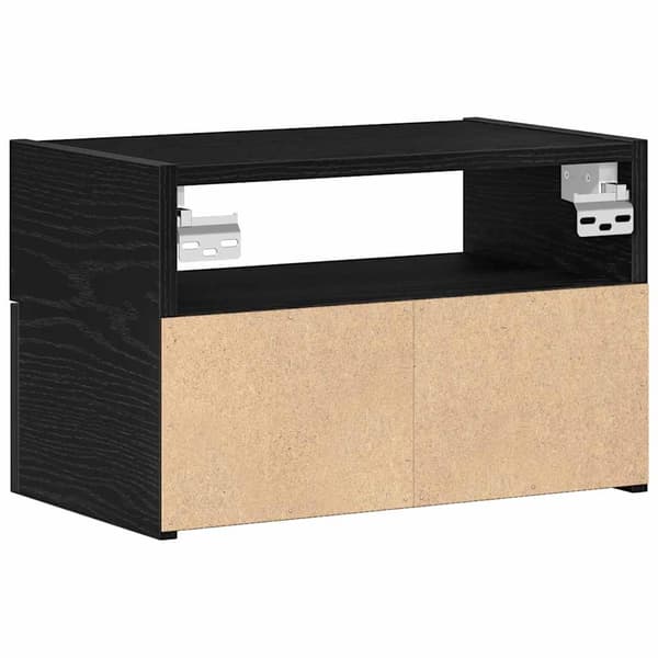 Väggmonterade sängbord 2 st svart 45x26x28,5 cm