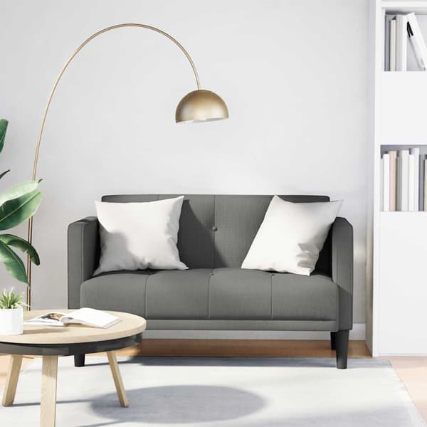 Loveseat soffa mörkgrå 111 cm tyg