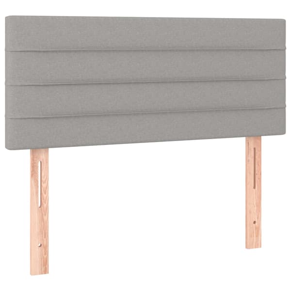 Ramsäng med madrass ljusgrå 80x200 cm tyg