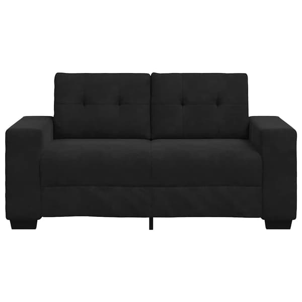 Loveseat soffa svart 160x77x82 cm sammet