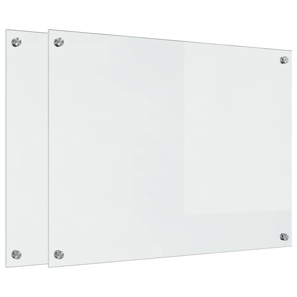 Köksskydd 2 pcs Transparent 80 x 60 cm härdat glas