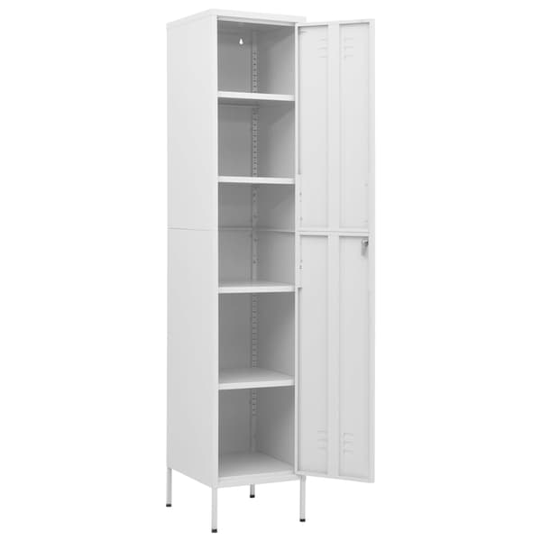Förvaringsskåp vit 35x46x180 cm stål