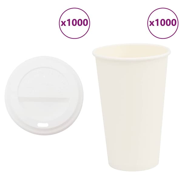 Kaffekoppar i papper med lock 1000 st 16oz 400ml