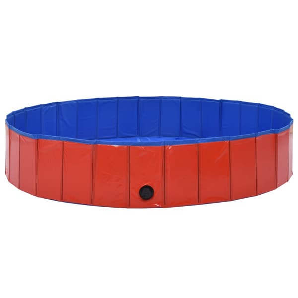 Hopfällbar hundpool röd 160x30 cm PVC