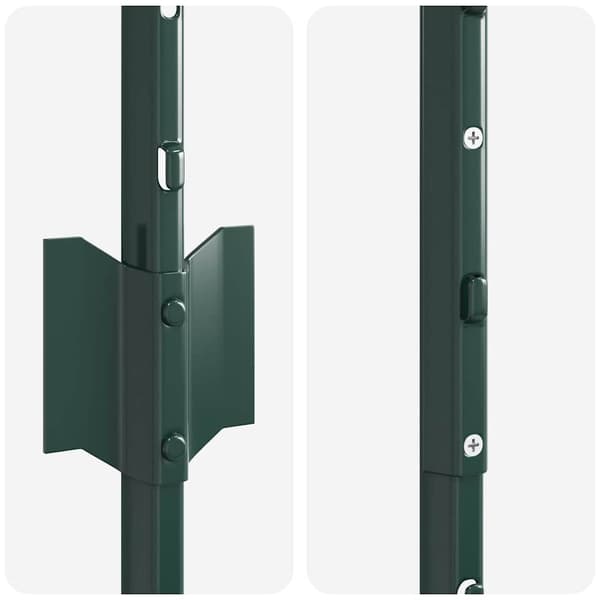 Stängselstolpe 5 pcs Grön 140 cm Stål