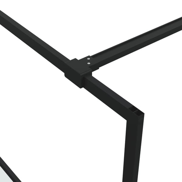 Duschvägg svart 115x195 cm halvfrostat ESG-glas