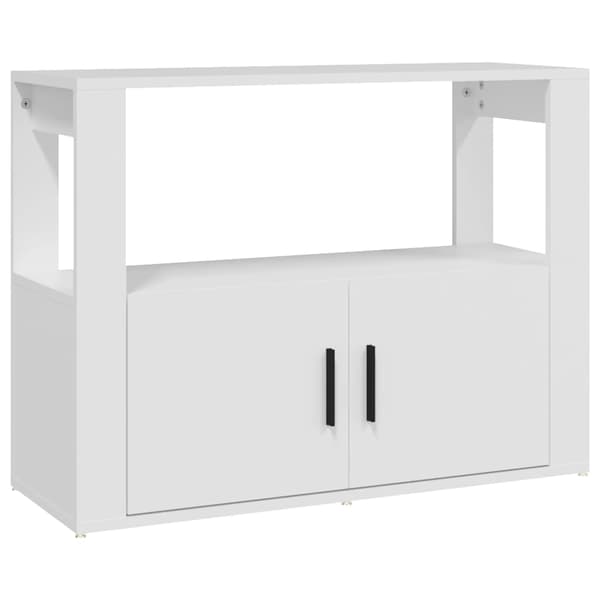 Skåp vit 80x30x60 cm konstruerat trä