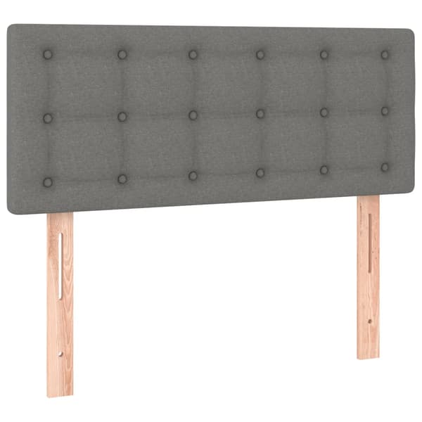 Ramsäng med madrass & LED mörkgrå 80x200 cm tyg
