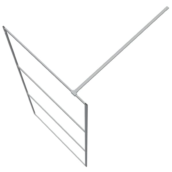 Duschvägg silver 90x195 cm halvfrostat ESG-glas