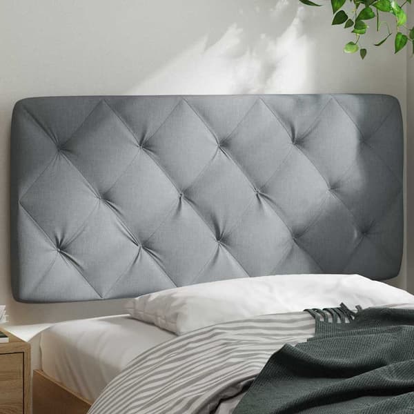 Headboard Cushion Light Grey 100 cm Fabric