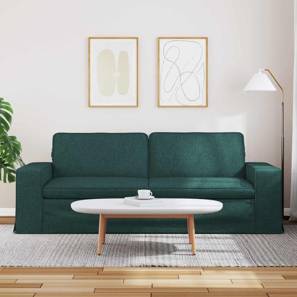 Soffa Mörkgrön 222 x 80 x 82 cm tyg
