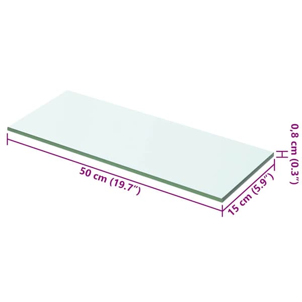 Hyllplan glas genomskinlig 50x15 cm