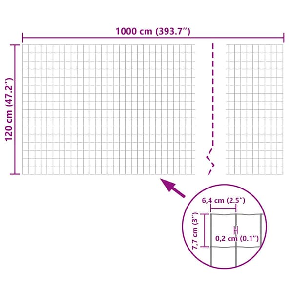 Eurofence stål 10x1,2 m grå