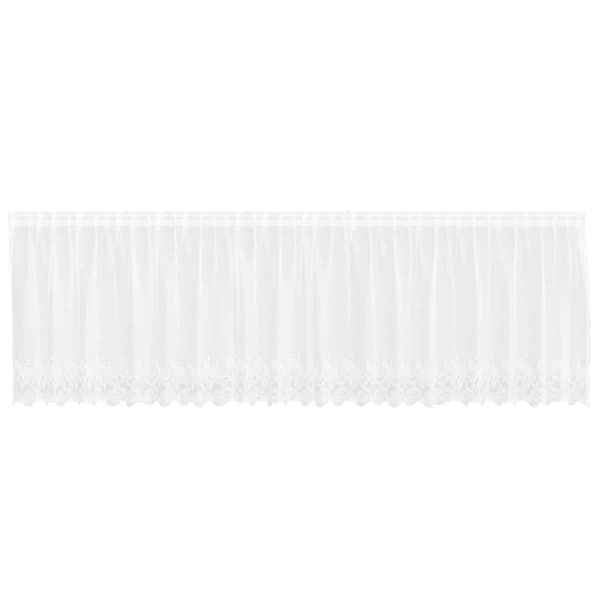 Spetsgardin med gardiner Blommor Vit 80 x 500 cm Polyester