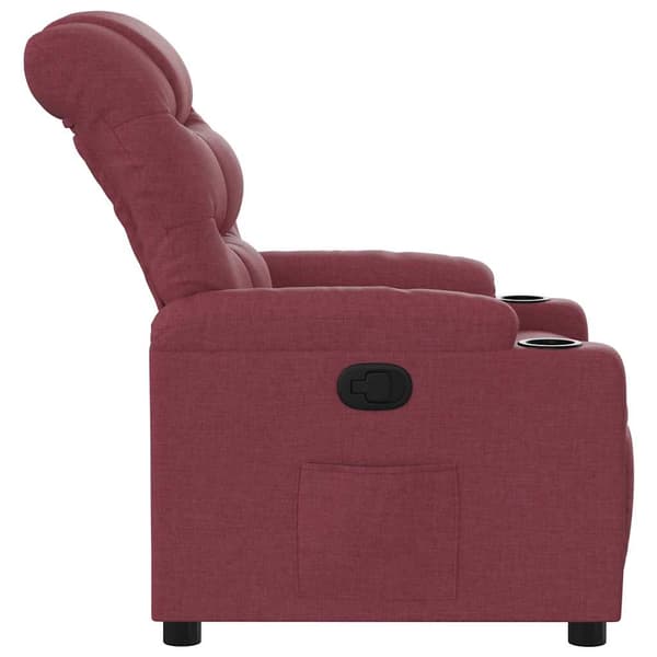Reclinerfåtölj vinröd tyg